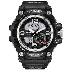 Smael Erkek Kol Saati Military Watch Men Waterproof Dual Time Display Mens Sport Wristwatch Digital Quartz Watches Male Clock Military Watches Luxury Watches For Men Watches For Men