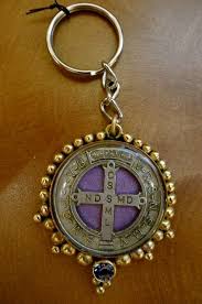 Virgins Saints Angels Vsa Designs San Benito Keychain With Light Amethyst Crystals Amethyst Crystal Angel Jewelry Light Amethyst