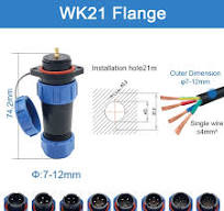 Waterproof Connector SP21 Flange Nut Install Plug & Socket 21mm Cable Panel  Mount WK21 Electrical Circular Aviation Connector - AliExpress