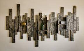 Rustic Display Shelf Decorative Wall Hanging 169 00 Via Etsy Large Rustic Wall Decor Pallet Wall Decor Rustic Wall Decor