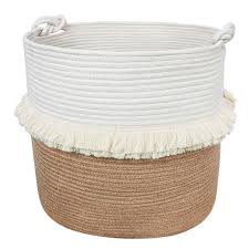Amazon Com Small Woven Storage Baskets Cotton Rope Decorative Hamper For Diaper Blankets Magazine In 2020 Woven Baskets Storage Storage Baskets Large Woven Basket