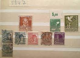The deutsche post ag, operating under the trade name deutsche post dhl group, is a german multinational package delivery and supply chain management company headquartered in bonn, germany. Diverse Briefmarken Deutsche Post 1947 Gestempelt Ebay