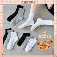 Tất vớ nam nữ chất liệu vải Hàn co giãn bốn chiều, kiểu dáng trơn phong  cách hiện đại - Cherry Shop
