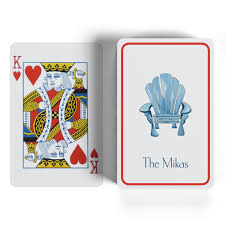Whether you're playing gin rummy, blackjack, crazy eights, poker or go fish, these personalized playing cards won't disappoint. Custom Playing Cards Adirondack Chair Hampton Paper Designs