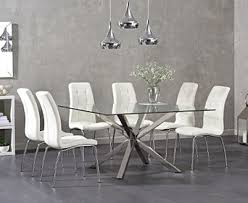 These dining chair are trendy and can fit into every decoration luxury nordic design dinning furniture sillas metal leg upholstery fabric modern velvet dining chairs for dining room restaurant. Add Style And Substance To Your Interior With The Rio Square Glass Dining Table With Calgary Chairs An Elegant And Contemporary Dining Set Thata S Ideal For Transforming Any Room Or Corner Of