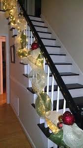Lighted Deco Mesh Garland For The Banister Christmas Decorations For The Home Christmas Stairs Decorations Christmas Staircase