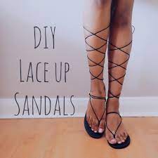 Diy Trending Summer Lace Up Sandals Decoracion De Sandalias Zapatos Ropa
