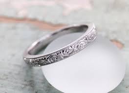 The Papillon Engraved Platinum Band Loveaffairdiamonds Platinum Band Platinum Band