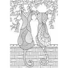 Coloriage d'une tête de chien. Coloriages Mandala Couple De Chats Coloriages Gratuits A Imprimer