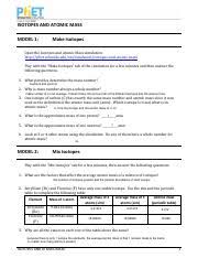 The average atomic mass of the element takes the variations of the number of neutrons into account, and tells expert answer. D2 Iam Pdf Isotopes And Atomic Mass Model 1 Make Isotopes Open The Isotopes And Atomic Mass Simulation Course Hero