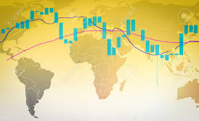 Stock Market Or Forex Trading Graph And Candlestick Chart On