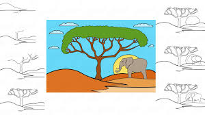 Learn To Draw The African Savannah Step By Step Landscape drawings landscape art africa drawing africa tattoos african tree africa map animal silhouette savannah chat vector art. learn to draw the african savannah step by step
