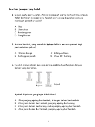 Ada 51 yang majalah hewan dot com rangkum untuk melengkapi pengetahuan sahabat semua akan dunia fauna. Sains Kertas 1 Tahun 5 Cpt