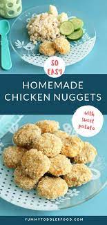 Healthy Homemade Chicken Nuggets With Sweet Potato Recipe Homemade Chicken Nuggets Recipes Toddler Dinner