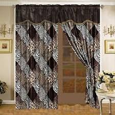 Free shipping every day at jcpenney®. Safari Brown Beige Black White Zebra Giraffe Multi Animal Print Curtain Set Ebay
