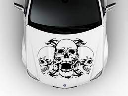 Permanent vinyl is the much more popular choice for car decals.it is weatherproof and uv resistant and can withstand the elements for years. Amazon Com Hood Car Vinyl Decal Sticker Graphics Skulls 3699 Baby