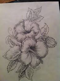 Nice Hibiscus Flowers Tattoo Drawing Hibiscus Tattoo Hibiscus Flower Tattoos Pencil Drawings Of Flowers