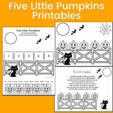 Each pumpkin has a conversation bubble with a coordinating line from the poem. 5 Little Pumpkins Coloring Page Activity Simply Full Of Delight