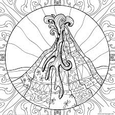 Find more volcano coloring page. Volcano Zentangle Adults Coloring Pages Printable