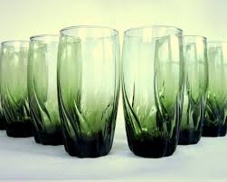 Drinking glasses tumblers cups 4 pack, premium drinkware set gold plated, party gifts. Xmas Sale Vintage 1970s Green Drinking Glasses Set Of 8 Large Etsy Green Drinking Glasses Green Vintage Housewares