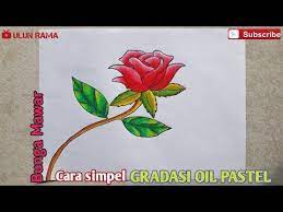 Contoh Gambar Bunga Mawar Merah Cara Mudah Menggambar Bunga Mawar Merah Gradasi Warna Oil Pastel Teknik Menanam Bunga Mawar Mawar Merah Mawar Gambar Bunga