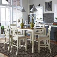 Kealive 5 piece dining bar table set counter height with 4 pub stool, modern compact breakfast table set of 4 with 3 storage shelf, perfect for small kitchen dining room, brown. Thornton 7 Piece Counter Height Dining Set Two Tone By Liberty Furniture Furniturepick