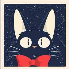 Jiji Cat Illustration Poster Prints Studio Ghibli