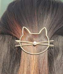 1pc Women Girls Metal Simulated Pearl Cute Cat Lip Hairpins Hair Clip Hair Accessories Polished Animal Hair Accessories Hair Accessories For Women Hair Jewelry