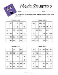 Magic Squares Worksheets Magic Squares Magic Squares Math Printable Math Worksheets