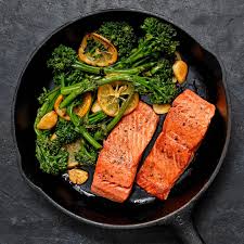 Recipe Cast Iron Salmon With Broccolini Garlic And Lemon Prep Time 10 Minutes Cook Time 10 Minu Cast Iron Salmon Salmon Recipe Cast Iron Salmon And Broccoli
