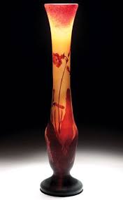 Vases By Daum Nancy With Wheel Carved Tobacco Flowers Glass Art Art Of Glass Antique Vase