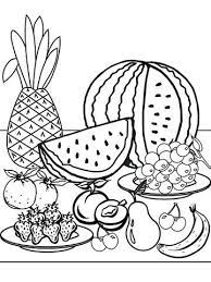Coloring in page of fruit (apple, orange, banana, watermelon, grapes, pineapple) by the numbers! Printable Summer Coloring Pages Fruit Coloring Pages Kids Printable Coloring Pages Summer Coloring Pages