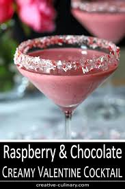 With Real Raspberries And A Touch Of Chocolate This Raspberry And Chocolate Valentine Coc In 2020 Valentine Cocktails Frozen Drink Recipes Valentine Cocktails Recipes