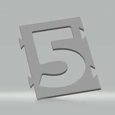 Download Stl File Stencil Number 5 For Spray Paint Brush Airbrush 3d Printable Design Cults