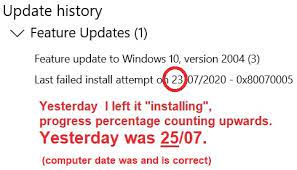 Check spelling or type a new query. Topic Update To 2004 Takes Hours Then Boots Back Into 1909 With A Failed Update Error Askwoody