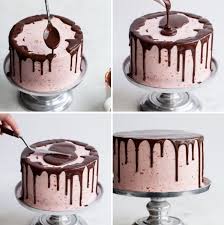 Torten Dekorieren Schokoladen Ganache Verteilen Kuchen Mit Erdbeeren Buttercre Kuchen Und Torten Torten Dekorieren Schokolade Kuchen Und Torten Rezepte