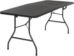Table pliante très compacte pour 2 personnes idéale pour les bateaux et le camping, une fois pliée elle ne prend que très peu de place. Amazon Com Cosco Deluxe 6 Foot X 30 Inch Fold In Half Blow Molded Folding Table Black Furniture Decor
