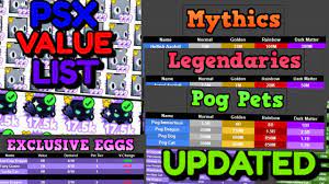 Pet Simulator X Value List 2022 exclusive legendary and mythical - YouTube