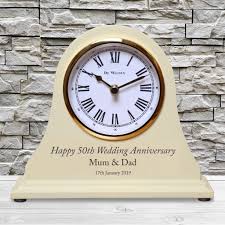 Looking for 50th anniversary gift ideas? Engraved 50th Golden Wedding Anniversary Mantel Clock 50 Years Gold Gift Idea 640265370731 Ebay
