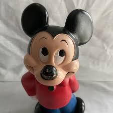 Vintage 1970s Mickey Mouse Club 11" Coin Bank by Play Pal Plastics Walt  Disney