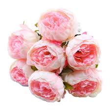 12 bush 60 pcs white silk artificial peonies bulk. Wholesale Store Artificial Flowers Maxfox 7 Heads Peony Silk Fake Bouquet Vintage Flower Bouquets Home Office Wedding Party Decor Blue Clothing Clearance Up To 70 Propangas Com Br