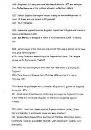From famous kings and longest rivers, to unusual facts and famous people, these great british quiz questions will test your knowledge of british geography, history, cities, landmarks, literature and more. Football Cartophilic Info Exchange England S Glory Soccer Trivia 3