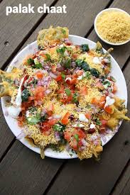 Palak Chaat Recipe Palak Pakoda Chaat Spinach Pakora Chaat Recipe Chaat Recipe Vegetarian Snacks Recipes Breakfast Recipes Indian