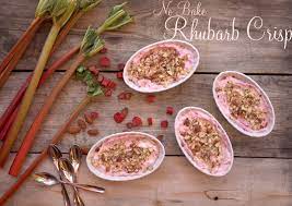 No Bake Rhubarb Crisp Maria Mind Body Health Recipe Rhubarb Crisp Rhubarb Rhubarb Recipes Crisp