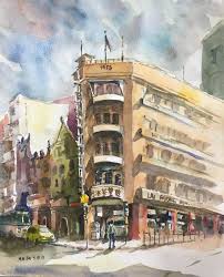 Lee's work have you seen? Lai Foong Restaurant Jalan Tun Hs Lee Watercolour By Brian Tai Art Street View Scenes