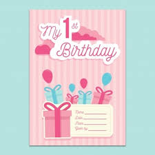 Design wizard has an endless amount of colors to choose from as well as a convenient opacity slider so that you can easily control the baby's respond positively to contrasting patterns and shapes and this can be a great place to begin when designing a first birthday card. Free Psd 1st Birthday Invitation Mockup
