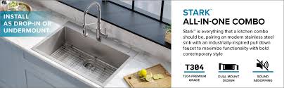 Maybe you would like to learn more about one of these? Kraus Kca 1102 Stark Dual Mount Drop Sink And Pull Down Commercial Kitchen Faucet Combo In Stainless Steel Finish 33 Single Bowl Amazon Com