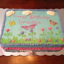 Birthday cakes are often layer cakes with frosting served with small lit candles on top representing the celebrant's age. Simple Birthday Cake Designs For Grandmother