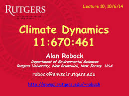 Alan Robock Department Of Environmental Sciences Rutgers