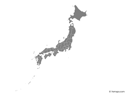 Fukuoka, miyazaki, nagasaki, kumamoto, kagoshima, saga, oita, okinawa. Grey Map Of Japan With Prefectures Free Vector Maps